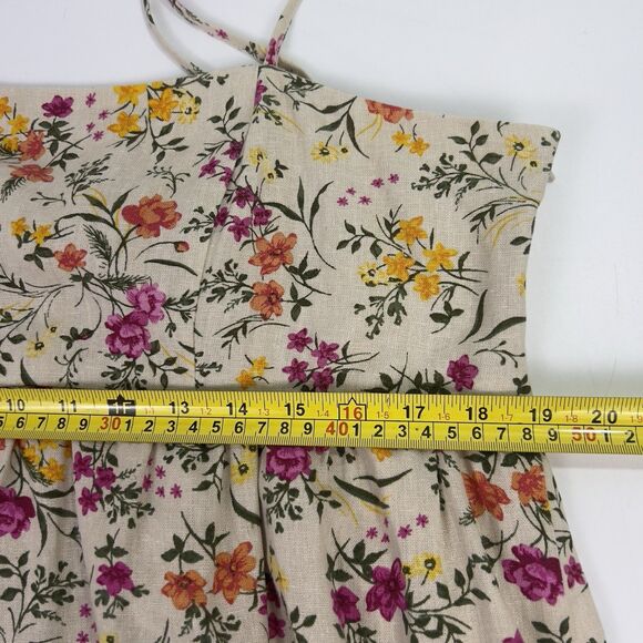 Chelsea & Violet Sz XL Halter Top Midi Dress Linen Blend Ruffle Hem Tropical NWT - Picture 14 of 14